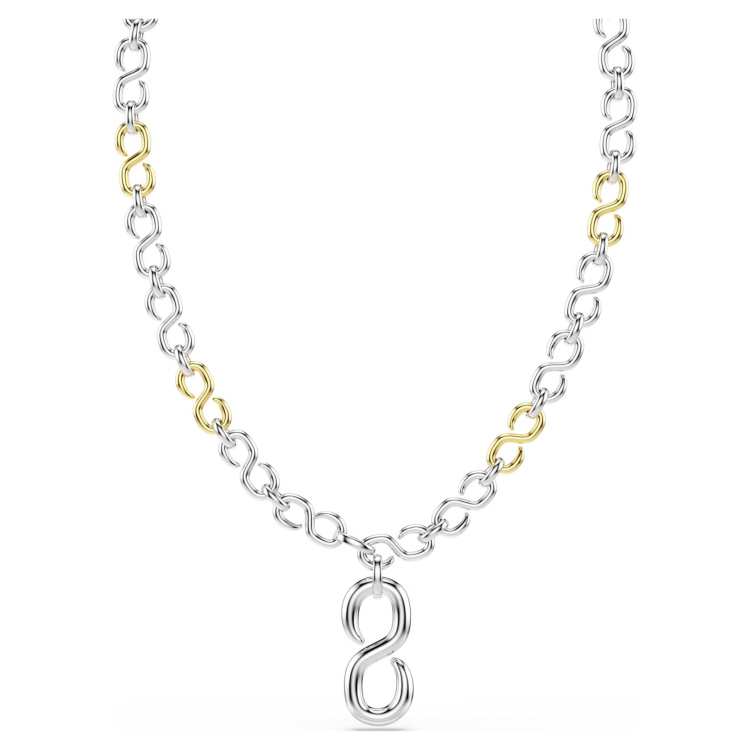 Dextera strandage Round cut, White, Mixed metal finish